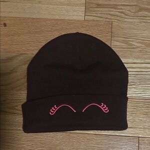 Vero Moda Dark purple Beanie with Pink Detail